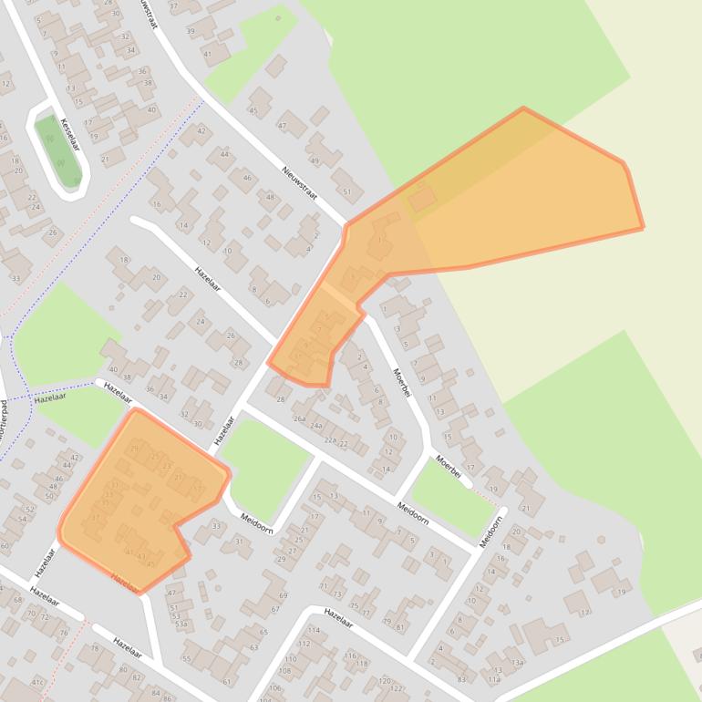 Kaart van postcodegebied 5757CB.