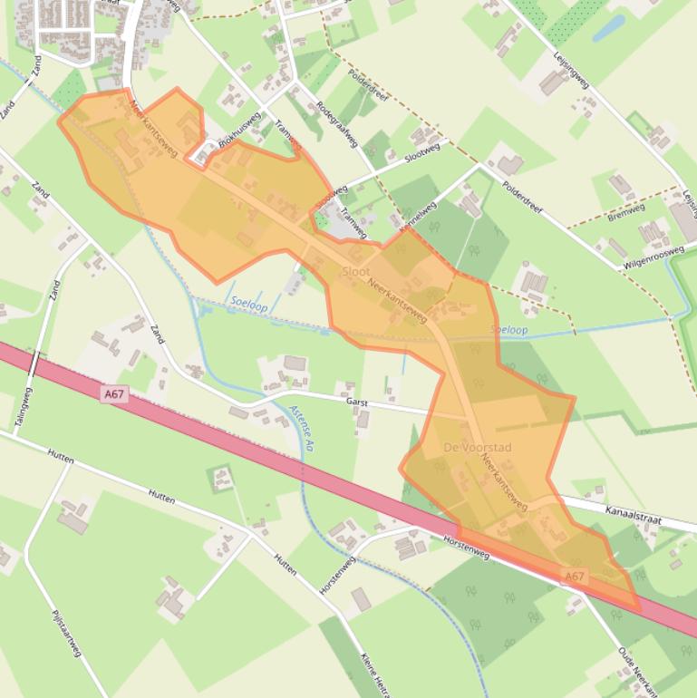 Kaart van postcodegebied 5757RM.