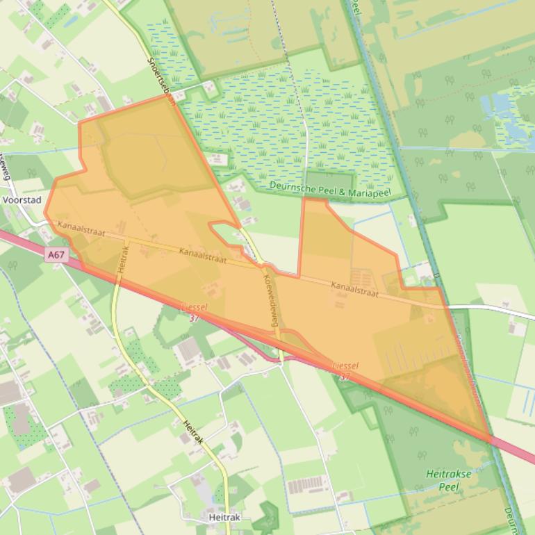 Kaart van postcodegebied 5757RP.