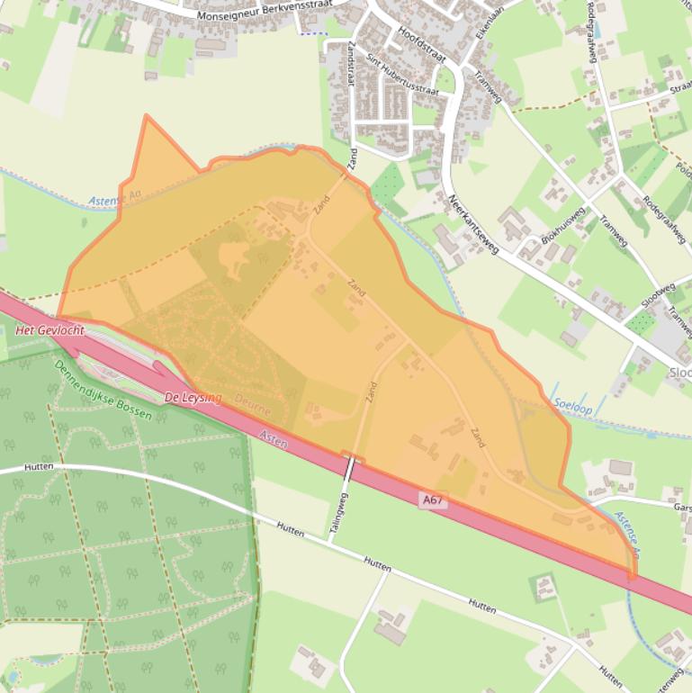 Kaart van postcodegebied 5757RX.