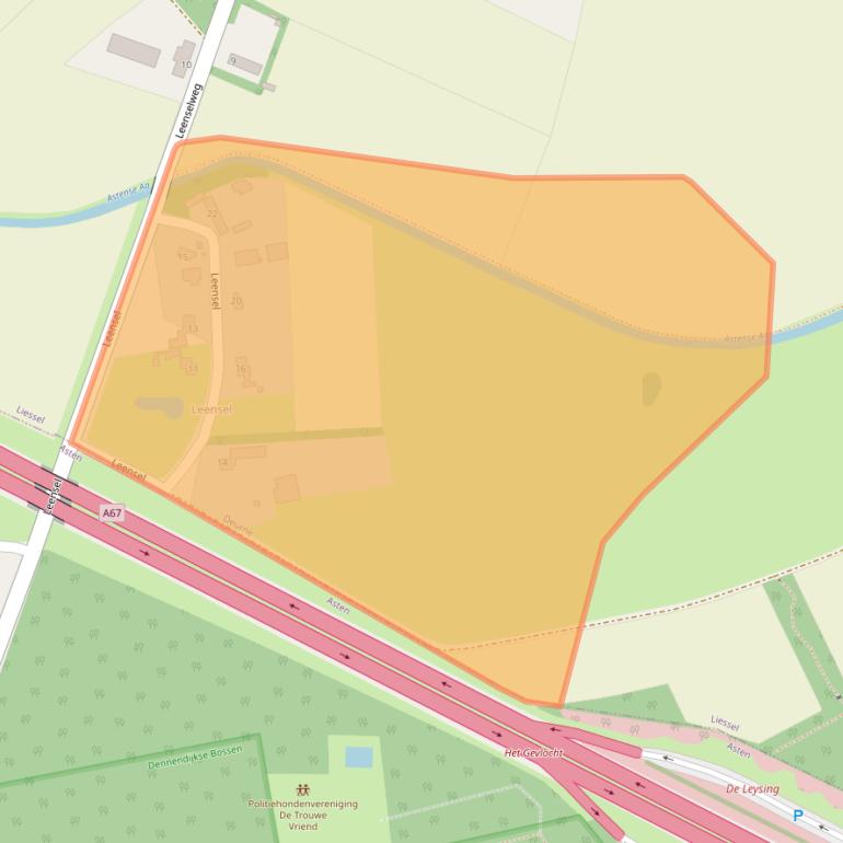 Kaart van postcodegebied 5757RZ.