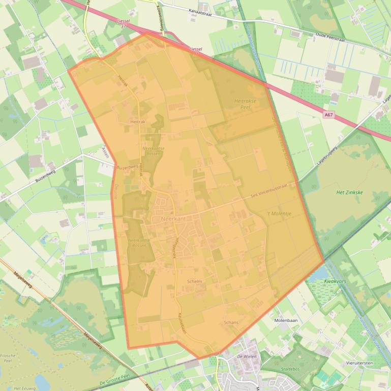 Kaart van postcodegebied 5758.