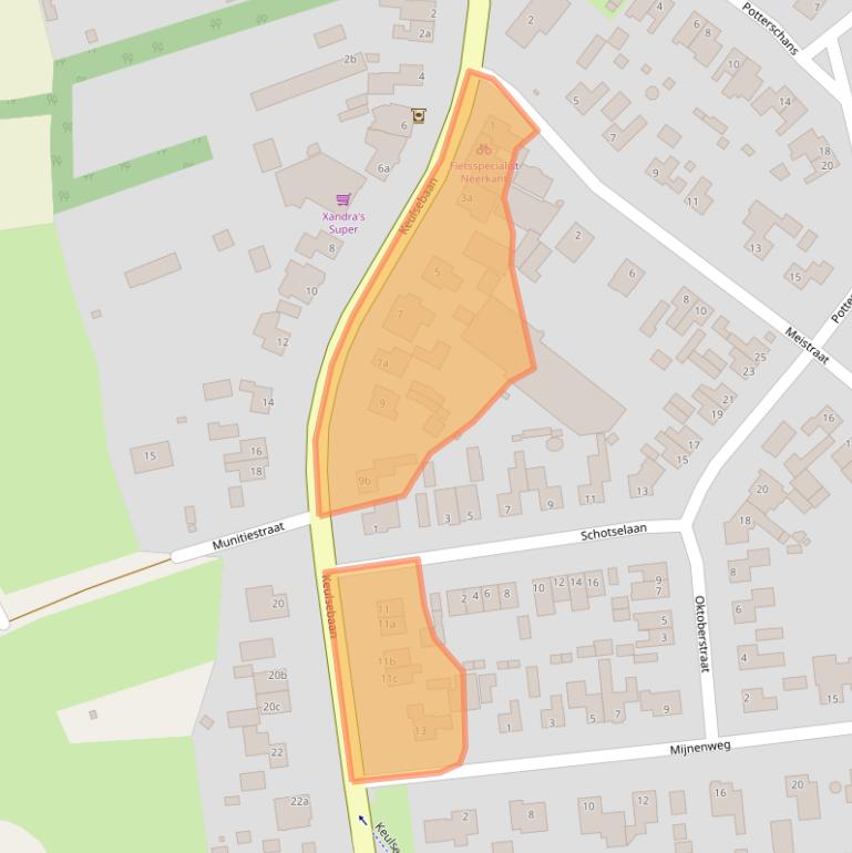 Kaart van postcodegebied 5758AA.