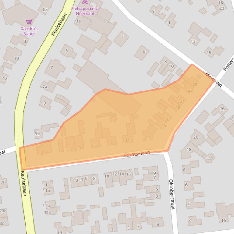 Kaart van postcodegebied 5758AG.