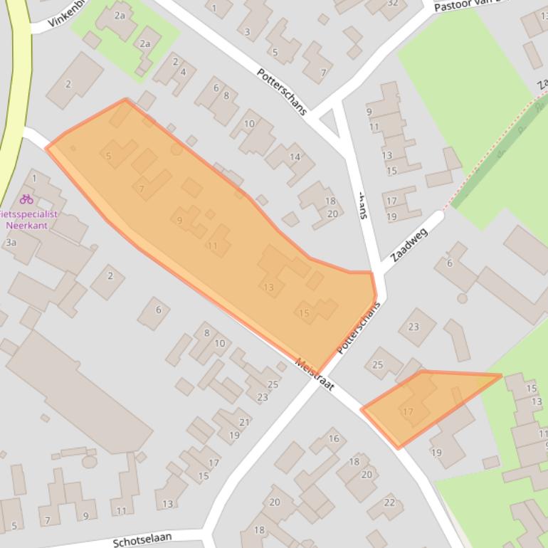 Kaart van postcodegebied 5758AJ.