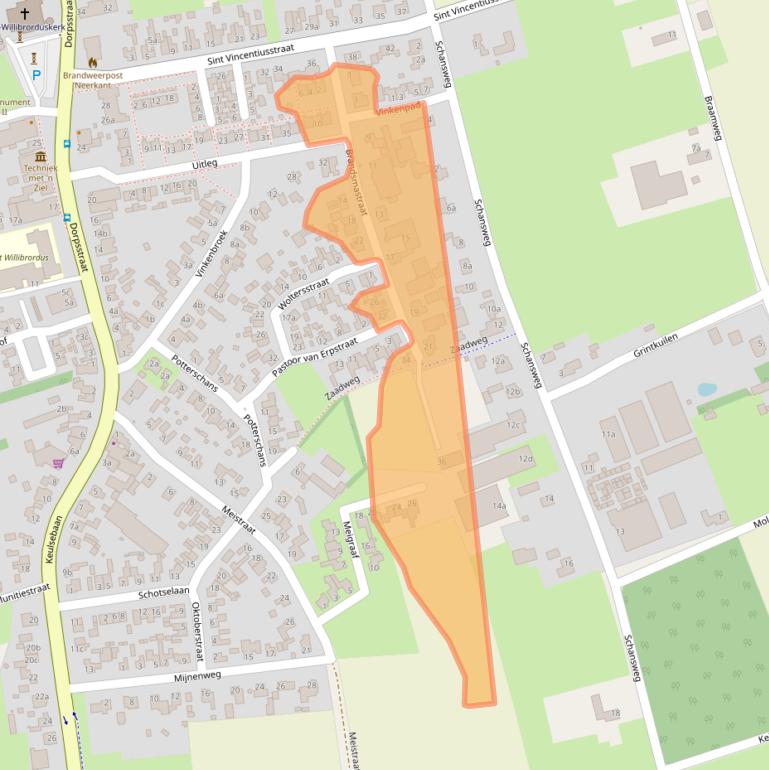 Kaart van postcodegebied 5758BE.