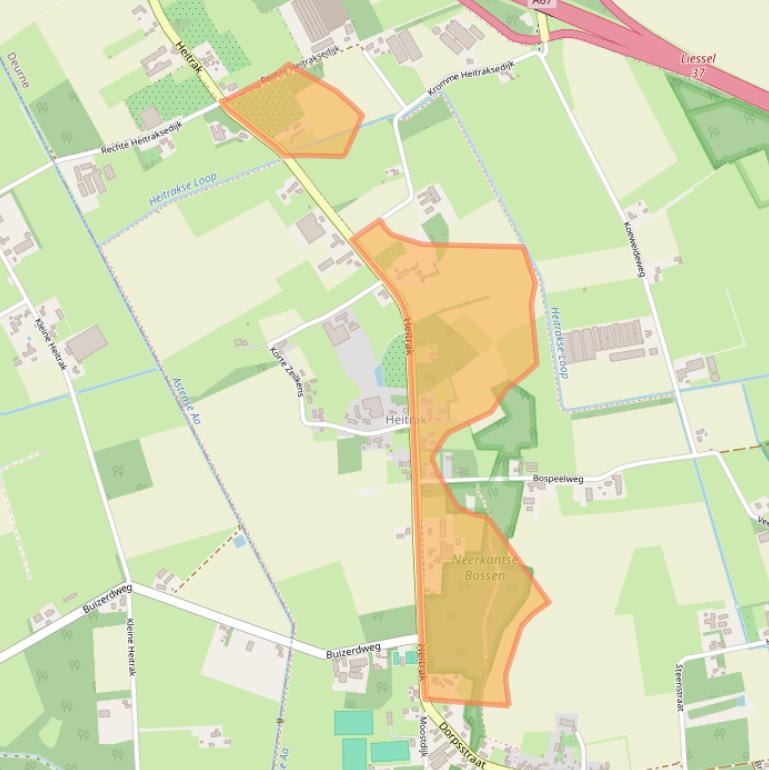 Kaart van postcodegebied 5758PB.