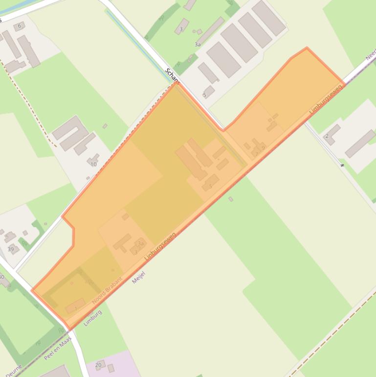 Kaart van postcodegebied 5758RR.