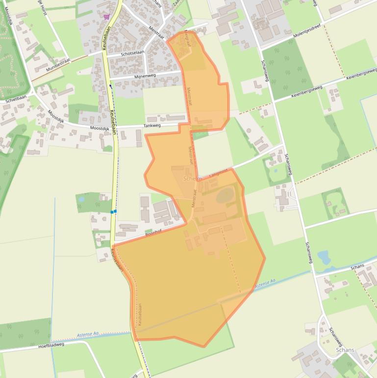 Kaart van postcodegebied 5758RZ.