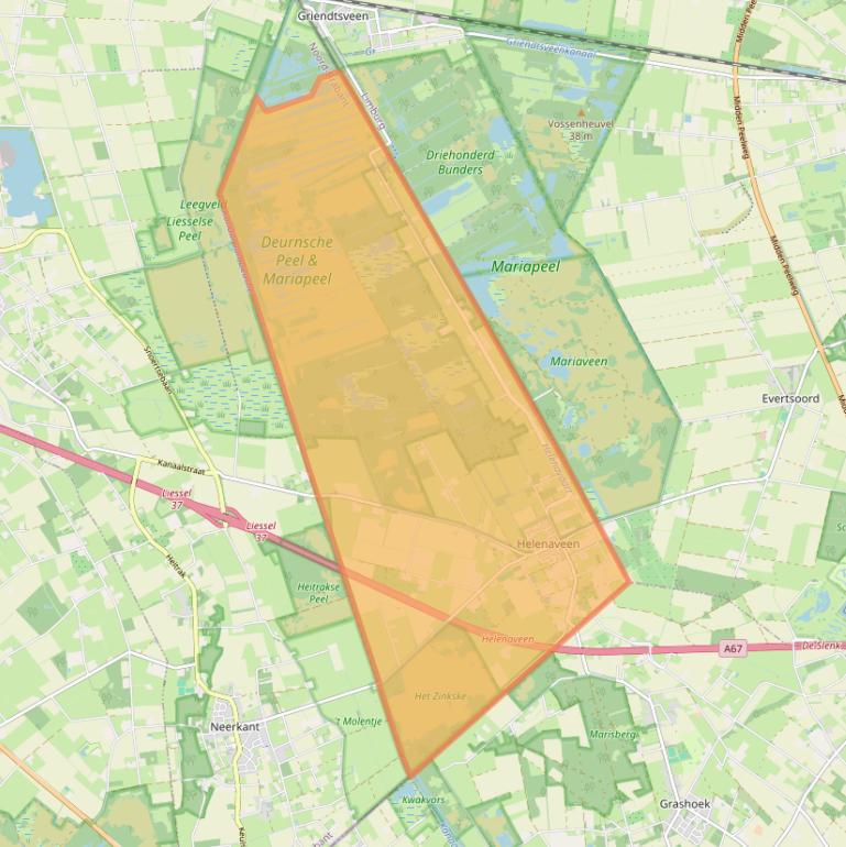 Kaart van postcodegebied 5759.