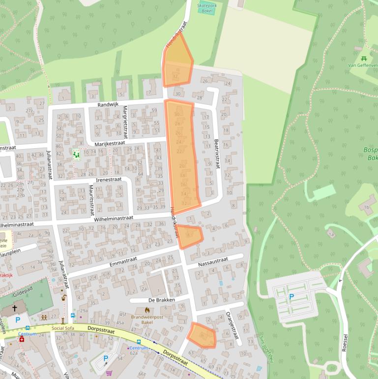 Kaart van postcodegebied 5761AC.