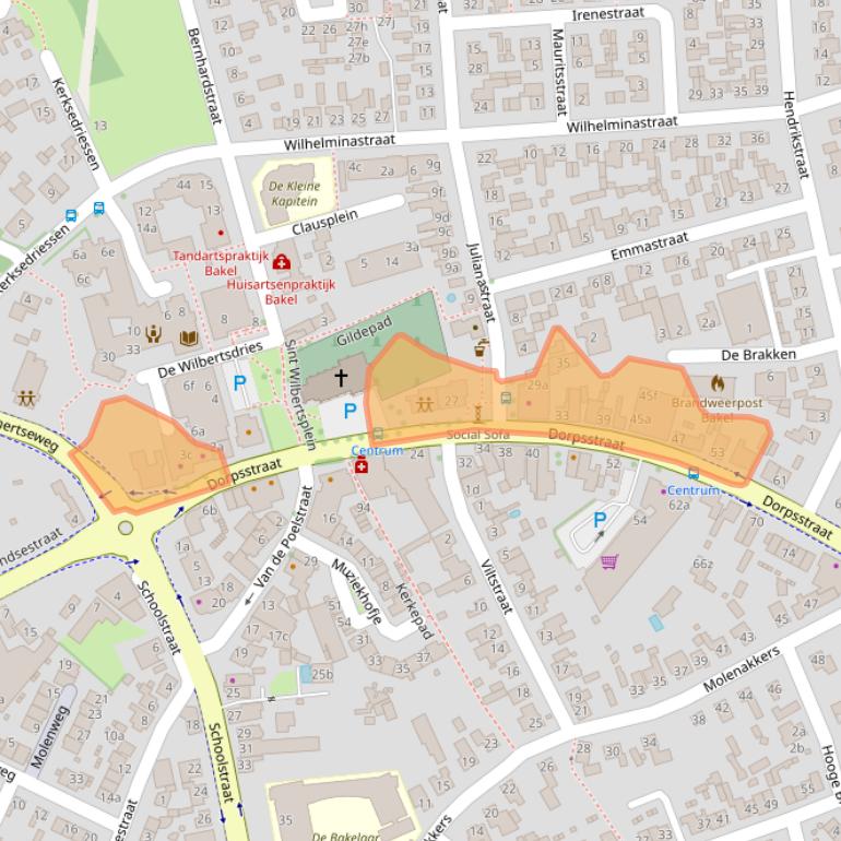 Kaart van postcodegebied 5761BL.