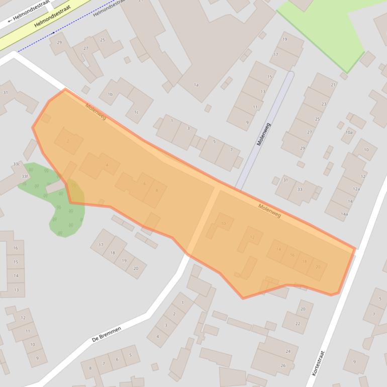 Kaart van postcodegebied 5761CW.