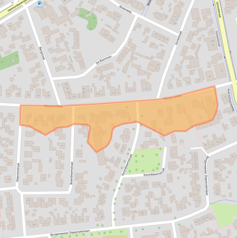 Kaart van postcodegebied 5761EB.