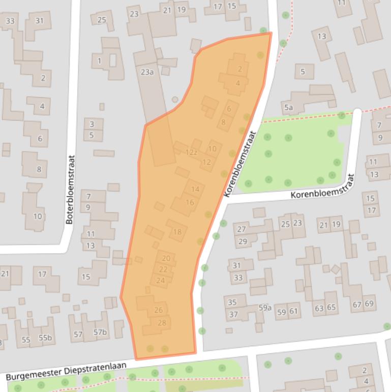 Kaart van postcodegebied 5761EL.