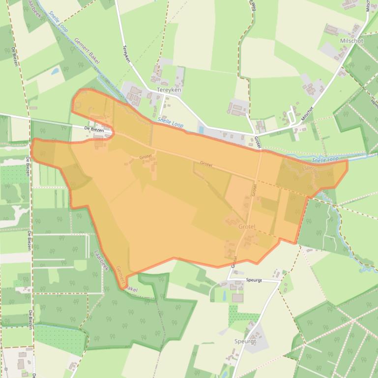 Kaart van postcodegebied 5761RA.