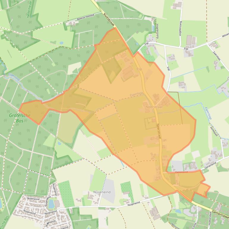 Kaart van postcodegebied 5761RE.