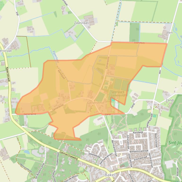 Kaart van postcodegebied 5761RH.