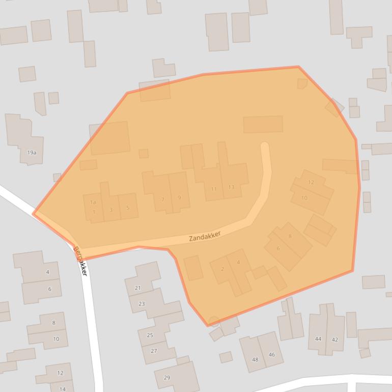 Kaart van postcodegebied 5763AW.