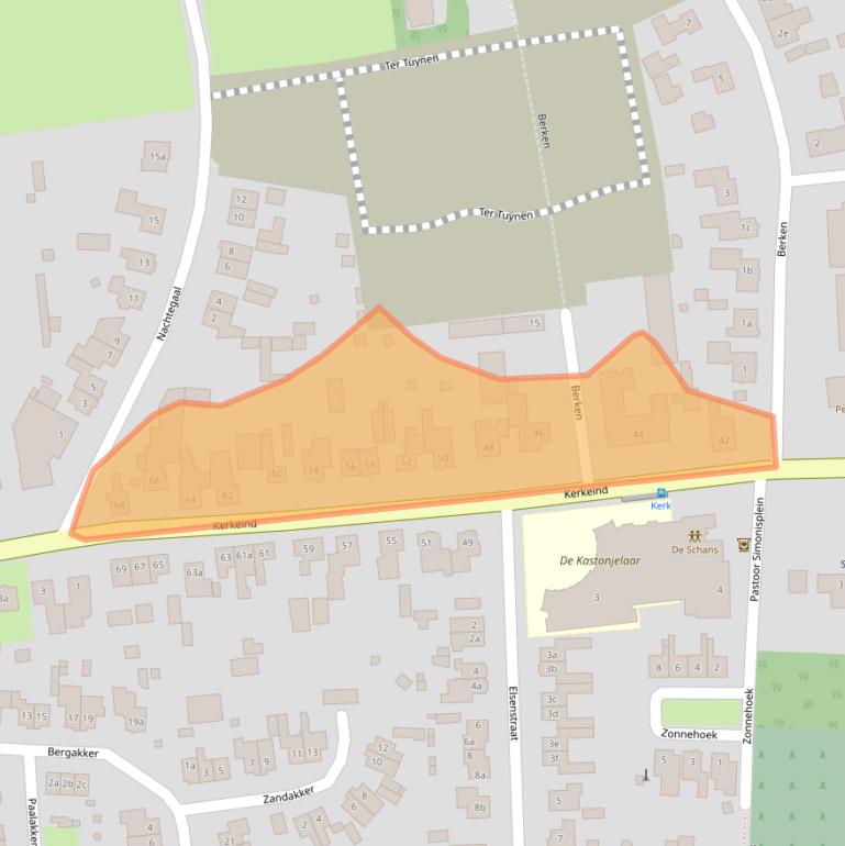 Kaart van postcodegebied 5763BD.