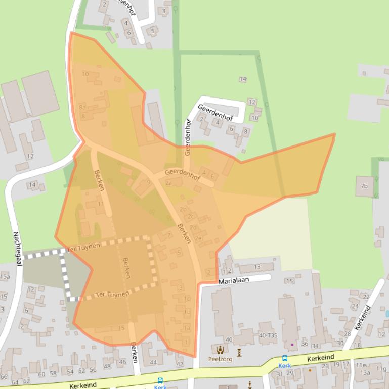 Kaart van postcodegebied 5763BH.