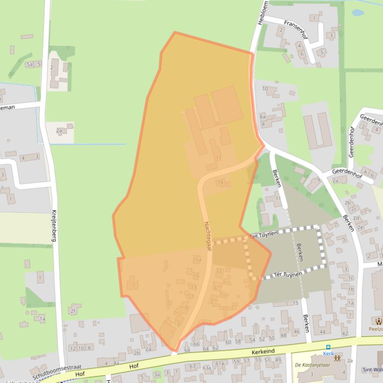 Kaart van postcodegebied 5763BK.