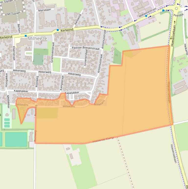 Kaart van postcodegebied 5763BX.