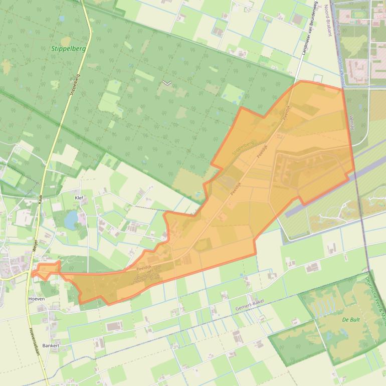 Kaart van postcodegebied 5763PC.