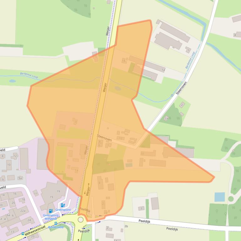 Kaart van postcodegebied 5763PJ.