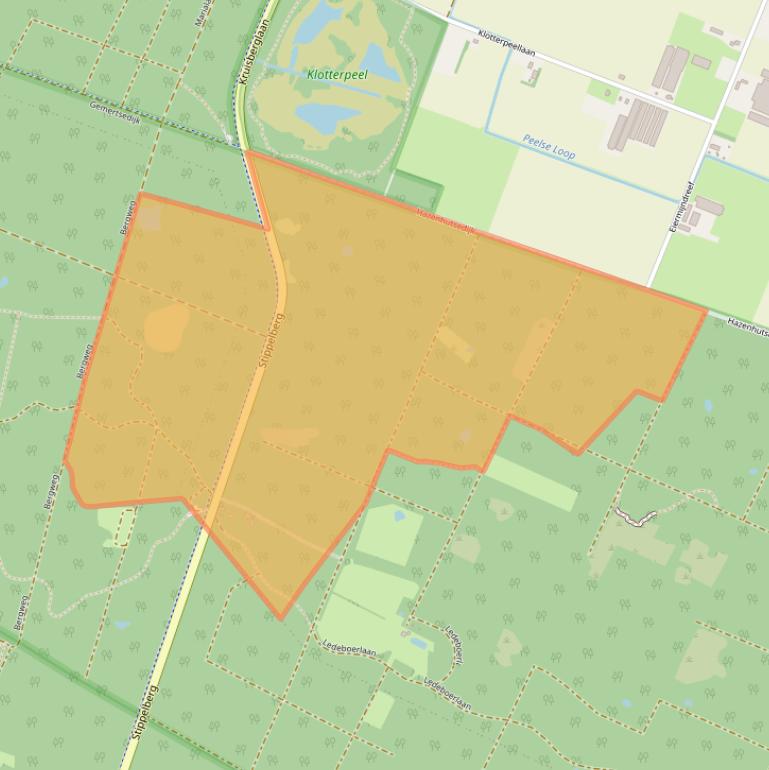 Kaart van postcodegebied 5764PA.