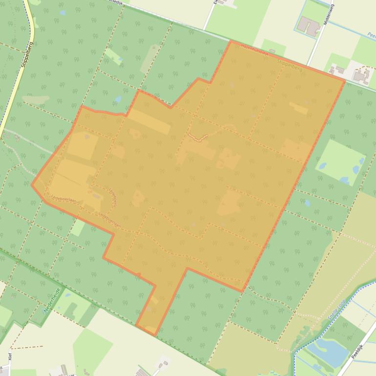 Kaart van postcodegebied 5764PB.