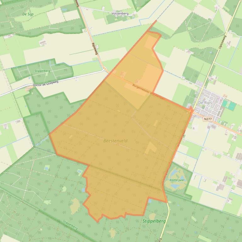 Kaart van postcodegebied 5764PD.