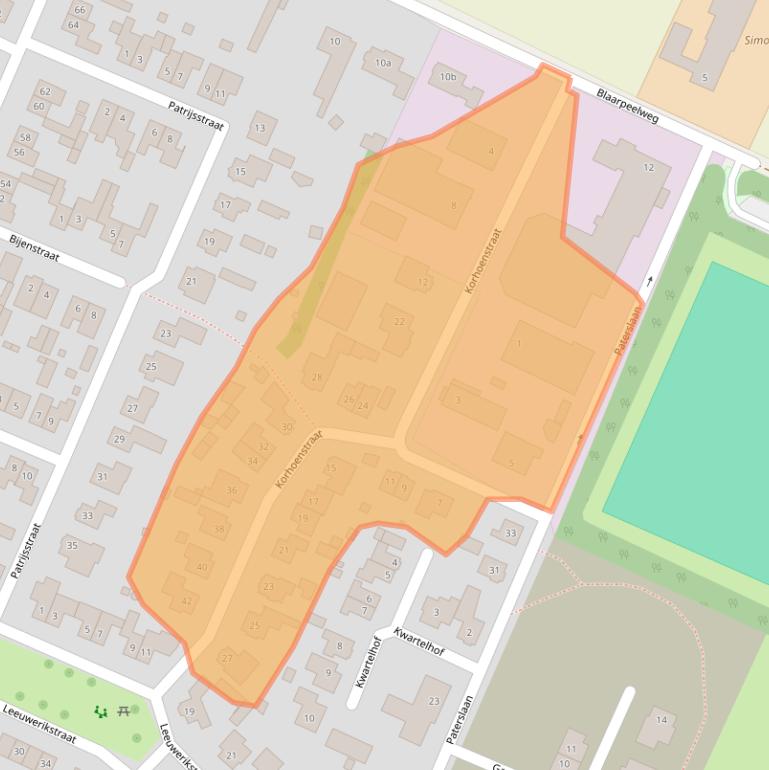 Kaart van postcodegebied 5764SC.