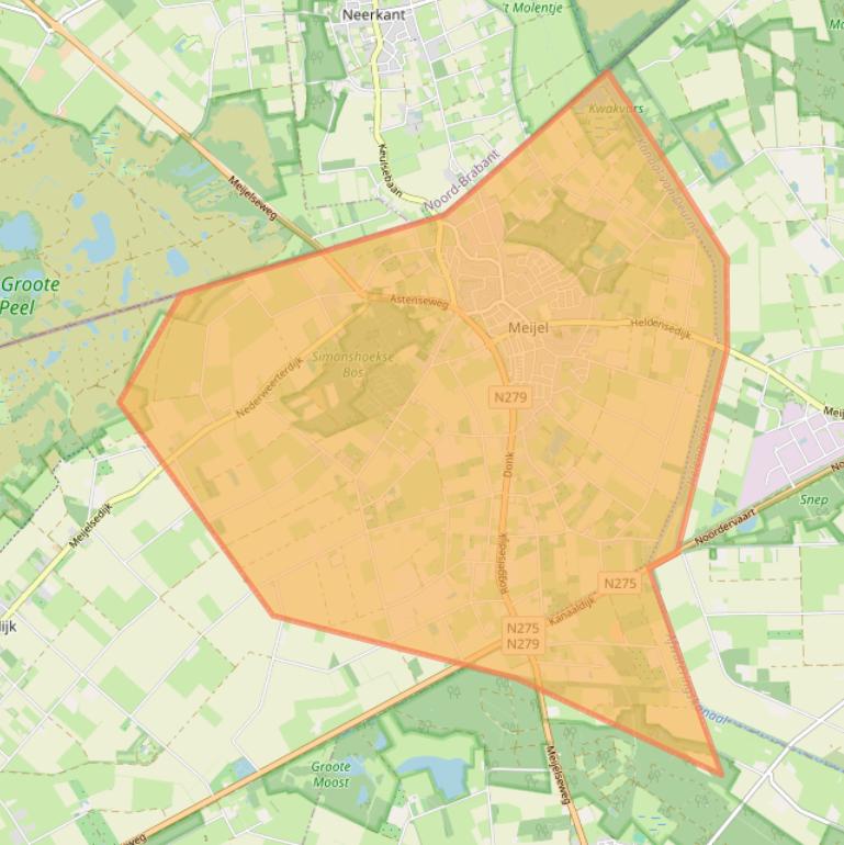 Kaartafbeelding, ingezoomd op postcodegebied 5768.