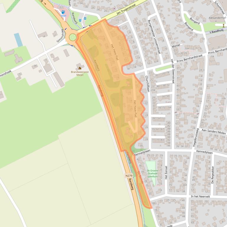 Kaart van postcodegebied 5768AB.