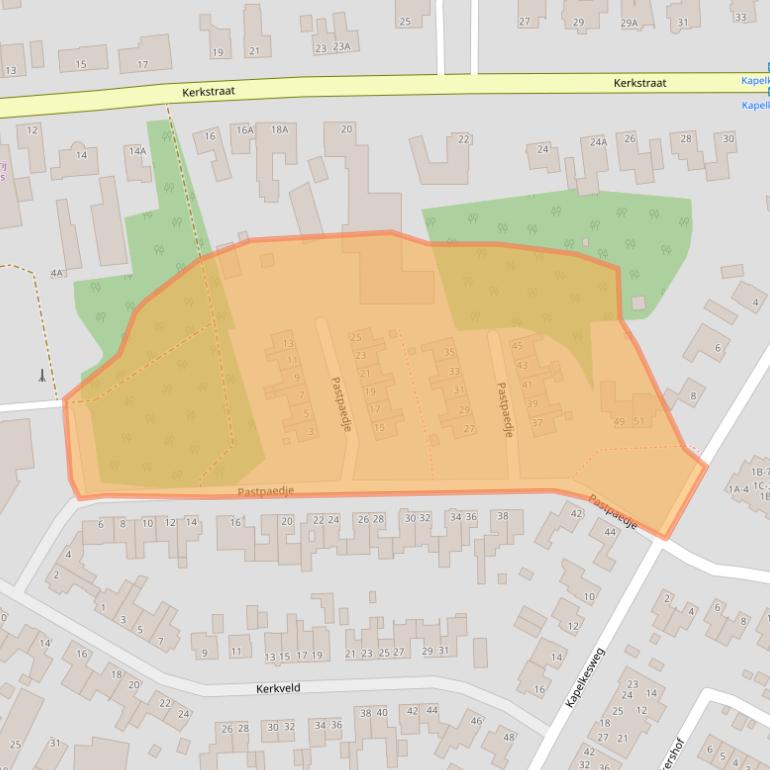 Kaart van postcodegebied 5768BC.