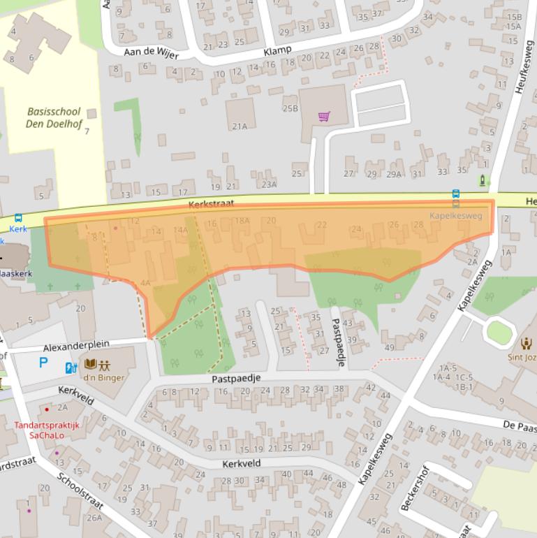 Kaart van postcodegebied 5768BG.