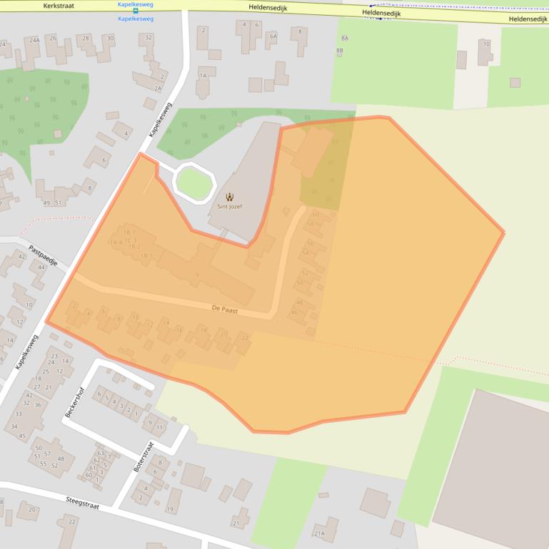 Kaart van postcodegebied 5768BJ.