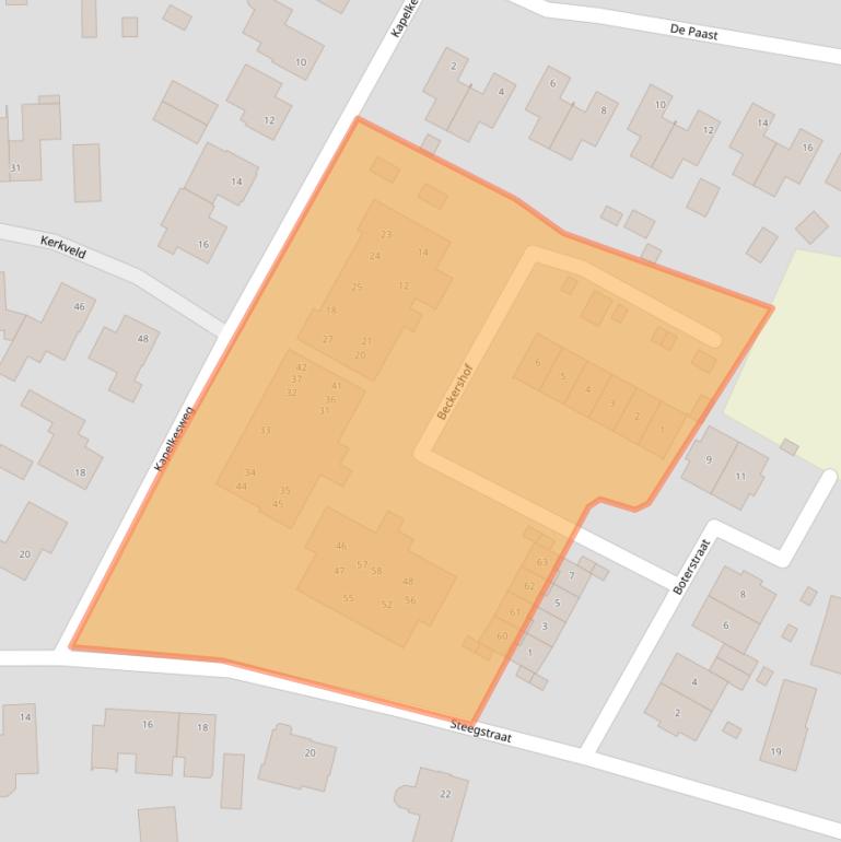 Kaart van postcodegebied 5768BW.