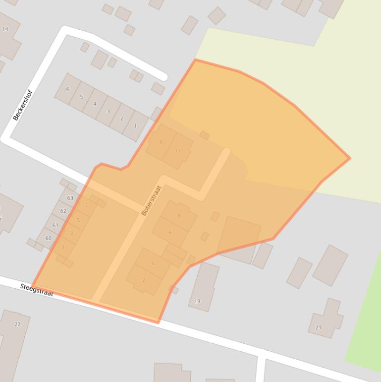 Kaart van postcodegebied 5768BX.