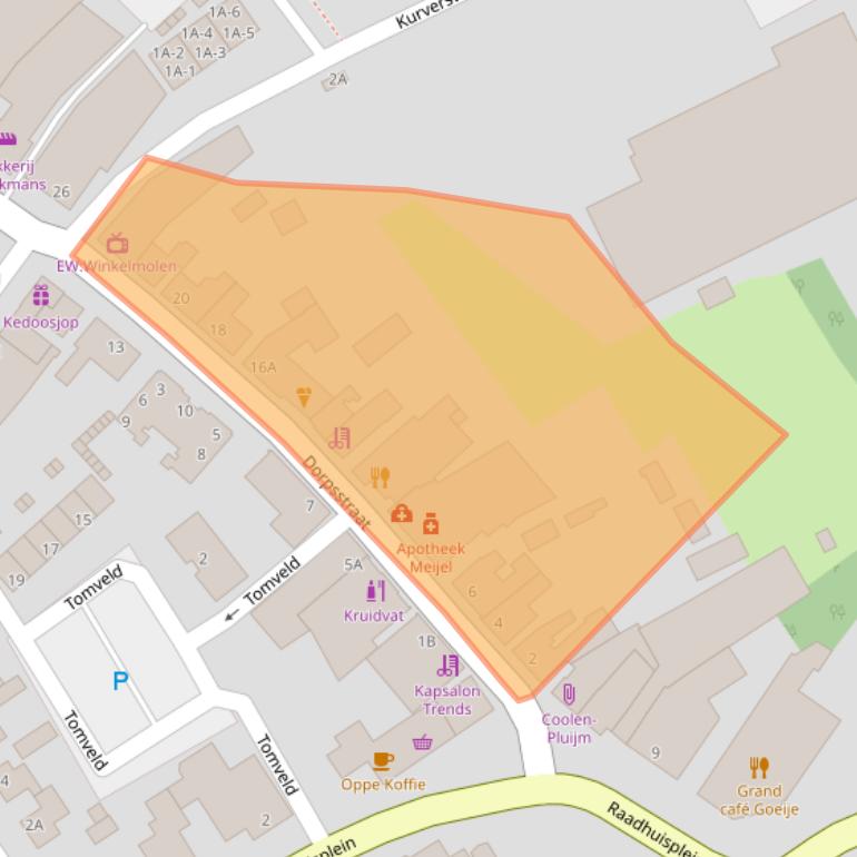 Kaart van postcodegebied 5768CE.