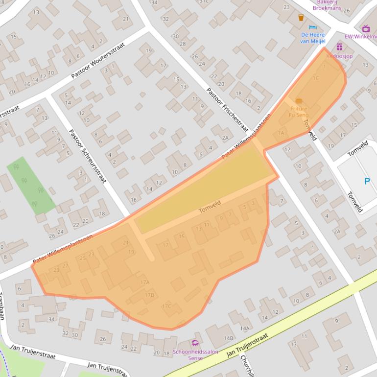 Kaart van postcodegebied 5768CK.