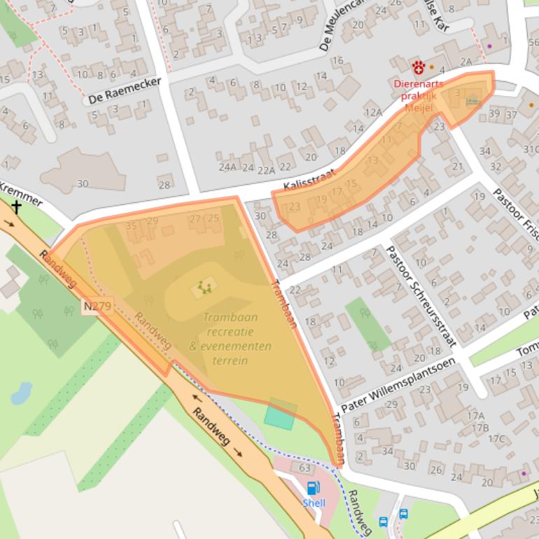 Kaart van postcodegebied 5768CW.