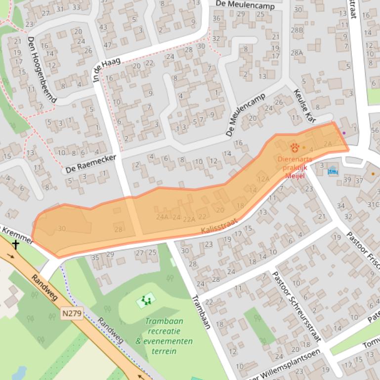 Kaart van postcodegebied 5768CX.