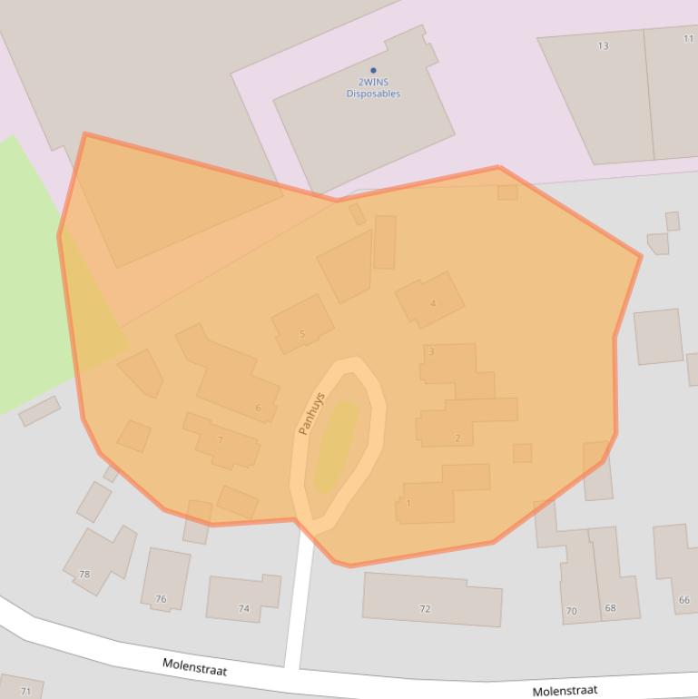 Kaart van postcodegebied 5768EV.