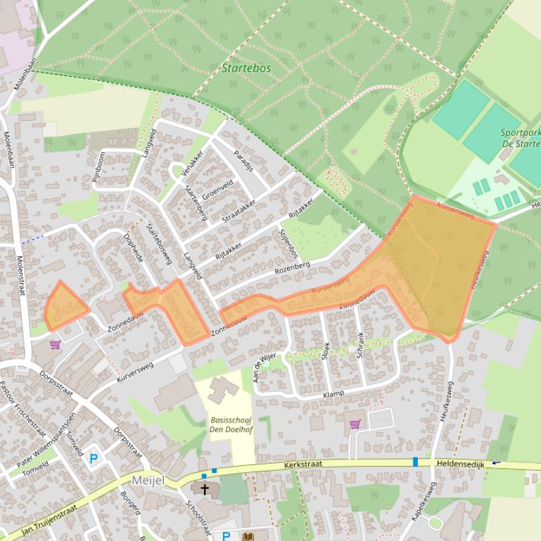 Kaart van postcodegebied 5768GA.