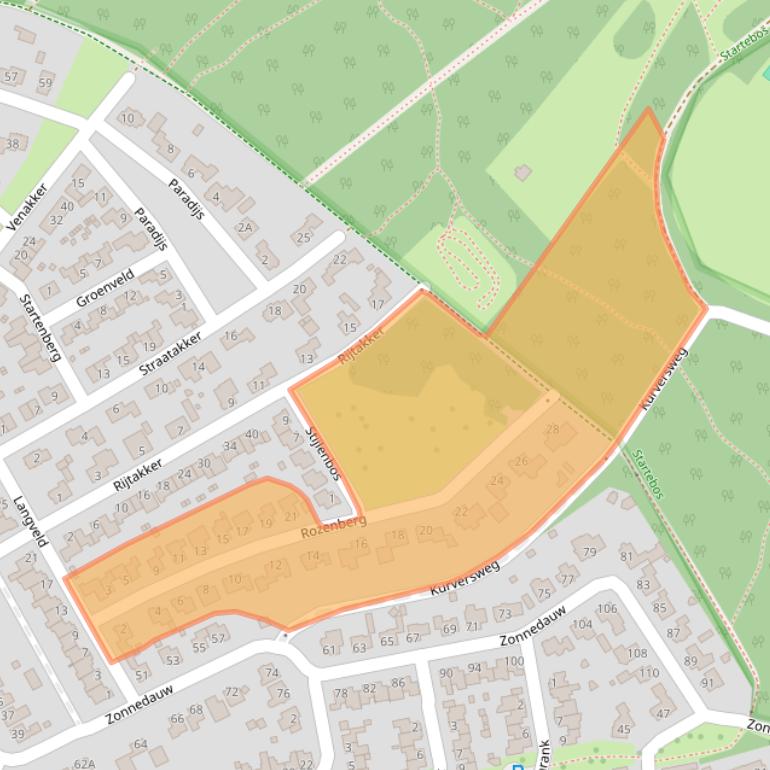 Kaart van postcodegebied 5768GR.