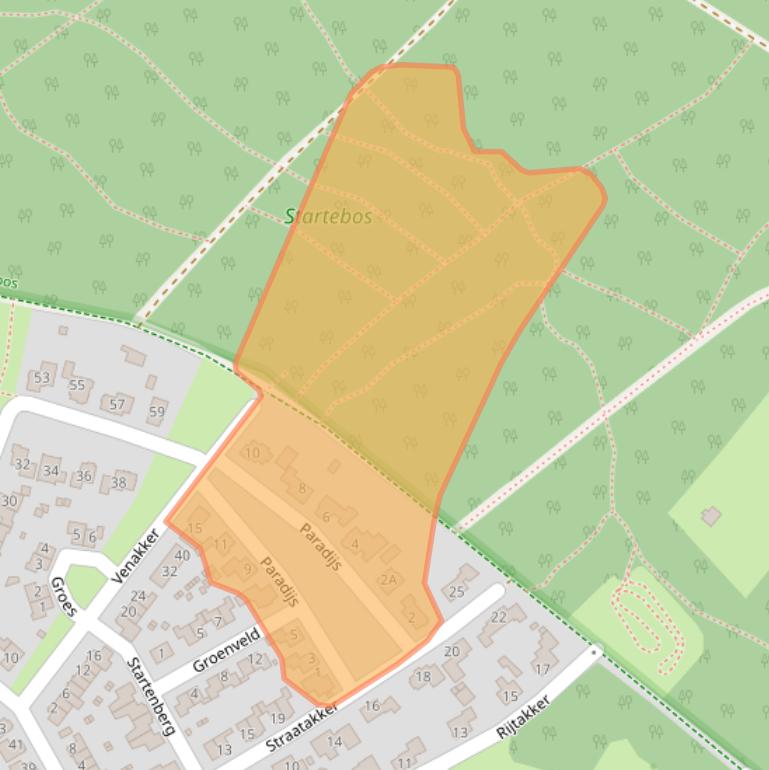 Kaart van postcodegebied 5768GZ.