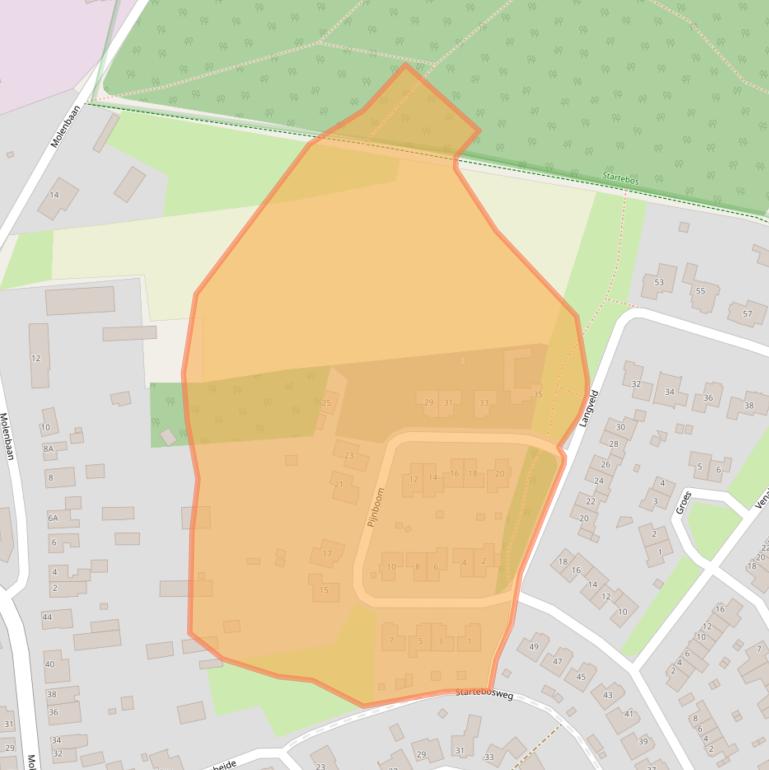 Kaart van postcodegebied 5768HX.
