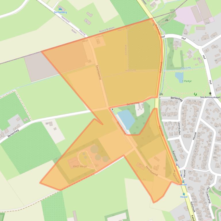 Kaart van postcodegebied 5768PC.